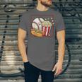 Smiling Baseball Popcorn And Hot-Dog Cartoon Apparel Unisex Jersey T-Shirt Smiling Baseball Popcorn And Hot-Dog Cartoon Apparel Unisex Jersey T-Shirt