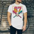 Baseball Ice Cream Drip Number 67 Player 67th Birthday Premium Tri-Blend Unisex Jersey T-Shirt Baseball Ice Cream Drip Number 67 Player 67th Birthday Premium Tri-Blend Unisex Jersey T-Shirt