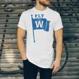 Fly The W Chicago Baseball Winning Flag Distressed Premium Tri-Blend Unisex Jersey T-Shirt