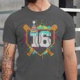 16th Birthday Baseball Drip Number 16 Year Old Birthday Boy Unisex Jersey T-Shirt 16th Birthday Baseball Drip Number 16 Year Old Birthday Boy Unisex Jersey T-Shirt