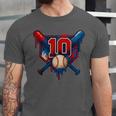 Baseball 10 Year Old Splash Drip 10th Birthday Boy Number 10 Unisex Jersey T-Shirt Baseball 10 Year Old Splash Drip 10th Birthday Boy Number 10 Unisex Jersey T-Shirt