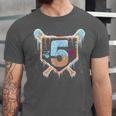 Baseball 5 Year Old Ice Cream Drip 5th Birthday Boy Number 5 Unisex Jersey T-Shirt Baseball 5 Year Old Ice Cream Drip 5th Birthday Boy Number 5 Unisex Jersey T-Shirt