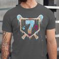 Baseball 7 Year Old Ice Cream Drip 7th Birthday Boy Number 7 Unisex Jersey T-Shirt