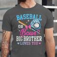 Baseball Or Bows Big Brother Loves You Gender Pink Or Blue Unisex Jersey T-Shirt