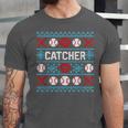 Baseball Catcher Ugly Christmas Sweater Pattern Sports Xmas Unisex Jersey T-Shirt Baseball Catcher Ugly Christmas Sweater Pattern Sports Xmas Unisex Jersey T-Shirt