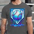 Baseball Drip Ice Cream Blue Glow Melt Ball Graphic Unisex Jersey T-Shirt Baseball Drip Ice Cream Blue Glow Melt Ball Graphic Unisex Jersey T-Shirt