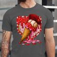 Baseball Heart Valentine Baseball Ice Cream Drip Boys Girls Unisex Jersey T-Shirt