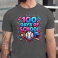 Baseball Ice Cream Drip 100 Days Of School Student Teacher Unisex Jersey T-Shirt