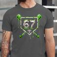 Baseball Ice Cream Drip Number 67 Player 67th Birthday Kids Unisex Jersey T-Shirt