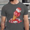 Baseball Ice Cream Drip Youth Strawberry Baseball Red Unisex Jersey T-Shirt