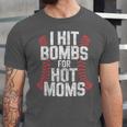Baseball Joke Tee I Hit Bombs For Hot Moms Player Pitcher Unisex Jersey T-Shirt