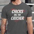 Baseball Seams Chicks Dig The Catcher Unisex Jersey T-Shirt
