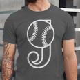 Baseball Sport Player Monogram Cool Initial Letter J Unisex Jersey T-Shirt Baseball Sport Player Monogram Cool Initial Letter J Unisex Jersey T-Shirt