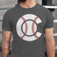 Baseball Sport Player Graphic Monogram Initial Letter C Unisex Jersey T-Shirt