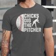 Chicks Dig The Pitcher Baseball Unisex Jersey T-Shirt Chicks Dig The Pitcher Baseball Unisex Jersey T-Shirt