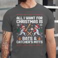 Christmas Baseball Bats Catcher Mitts Holiday Tee Unisex Jersey T-Shirt