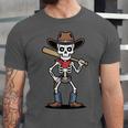Cowboy Skeleton Baseball Halloween Graphic Unisex Jersey T-Shirt