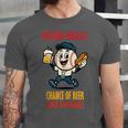 Cute Baseball Fan Weekend Forecast Change Of Beer And Hotdog Unisex Jersey T-Shirt