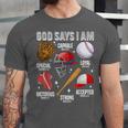 God Says I Am Baseball Player Catcher Pitcher Boys Men Unisex Jersey T-Shirt God Says I Am Baseball Player Catcher Pitcher Boys Men Unisex Jersey T-Shirt