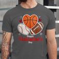 Happy Valentine’s Basketball Football Valentine Baseball Unisex Jersey T-Shirt