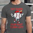 Hit Hard Run Fast Turn Left Baseball Player Unisex Jersey T-Shirt