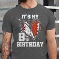 It's My 8th Birthday Baseball Football Heart 8 Year Old Unisex Jersey T-Shirt