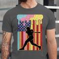 Retro Baseball Drip Boys Ice Cream Patriotic American Flag Unisex Jersey T-Shirt