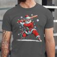 Santa Playing Baseball Christmas Candy Cane Fun Xmas Holiday Unisex Jersey T-Shirt Santa Playing Baseball Christmas Candy Cane Fun Xmas Holiday Unisex Jersey T-Shirt