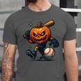 Spooky Halloween Scary Pumpkin Baseball Player Witchy Vibes Unisex Jersey T-Shirt Spooky Halloween Scary Pumpkin Baseball Player Witchy Vibes Unisex Jersey T-Shirt