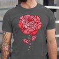 Sporty Rose Graphic With Baseball And Rugby Ball Petals Unisex Jersey T-Shirt