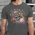 Stealing Bases And Hearts Baseball Puns Sports Unisex Jersey T-Shirt Stealing Bases And Hearts Baseball Puns Sports Unisex Jersey T-Shirt