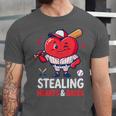 Stealing Hearts And Bases Baseball Player Valentine's Day Unisex Jersey T-Shirt