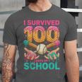 I Survived 100 Days Of School Baseball Ice Cream Drip Unisex Jersey T-Shirt