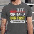 Women's Hit Hard Run Fast Turn Left Baseball Quote Fan Coach Unisex Jersey T-Shirt Women's Hit Hard Run Fast Turn Left Baseball Quote Fan Coach Unisex Jersey T-Shirt