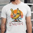 Bananas Baseball Sunset Retro Fruit Sports Boys Kids Men Premium Tri-Blend Unisex Jersey T-Shirt