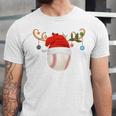 Baseball Christmas Reindeer Santa Hat Sports Player Xmas Unisex Jersey T-Shirt