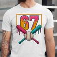 Baseball Ice Cream Drip Number 67 Player 67th Birthday Premium Tri-Blend Unisex Jersey T-Shirt Baseball Ice Cream Drip Number 67 Player 67th Birthday Premium Tri-Blend Unisex Jersey T-Shirt