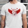 Cute Baseball &Cupid Wings Happy Valentines Boys Men Unisex Jersey T-Shirt