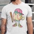 Cute Baseball Ice Cream Drip For Girls & Boys 2 Sides Unisex Jersey T-Shirt