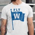 Fly The W Chicago Baseball Winning Flag Distressed Premium Tri-Blend Unisex Jersey T-Shirt