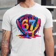 Gen Alpha Slang Ice Cream Drip Six Seven 67 Baseball Catcher Unisex Jersey T-Shirt