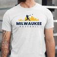 Milwaukee Baseball Minimalist City Skyline Baseball Lover Unisex Jersey T-Shirt