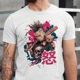 Punk Girl With Anger Kanji And Baseball Bat Unisex Jersey T-Shirt Punk Girl With Anger Kanji And Baseball Bat Unisex Jersey T-Shirt