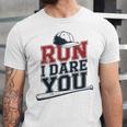 Run I Dare You Baseball Catcher Player Fan Unisex Jersey T-Shirt Run I Dare You Baseball Catcher Player Fan Unisex Jersey T-Shirt