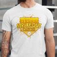 Strike Out Childhood Cancer Boys Baseball Drip Gold Ribbon Unisex Jersey T-Shirt Strike Out Childhood Cancer Boys Baseball Drip Gold Ribbon Unisex Jersey T-Shirt