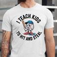 I Teach Kids To Hit And Steal Baseball Softball Coach Unisex Jersey T-Shirt I Teach Kids To Hit And Steal Baseball Softball Coach Unisex Jersey T-Shirt
