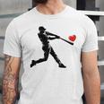Valentines Day Baseball Batter Silhouette Heart Men Boys Kid Unisex Jersey T-Shirt Valentines Day Baseball Batter Silhouette Heart Men Boys Kid Unisex Jersey T-Shirt