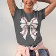 Cute Baseball Coquette Bow For Women Girls Baseball Mama Mom Unisex Jersey T-Shirt