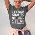I Teach Kids To Hit And Steal Baseball Coach Sport Lover Men Unisex Jersey T-Shirt