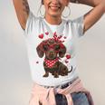 Dachshund Valentines Day Wiener Dog Lover Weenie Heart Raglan Baseball Tee Unisex Jersey T-Shirt
